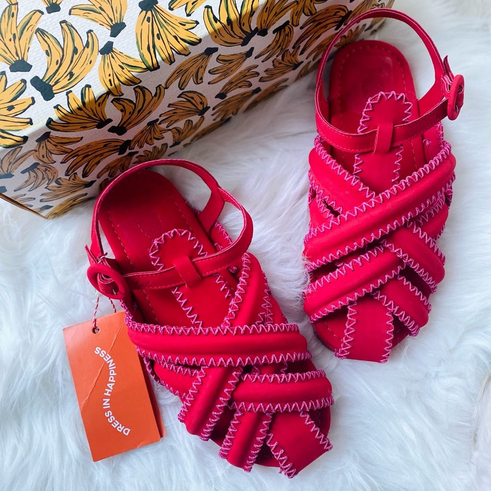 FARM Rio Red Zigzag Sandals